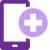 An icon of a smartphone with a medical symbol.