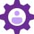 An icon of a hand holding a cog, representing facilities.