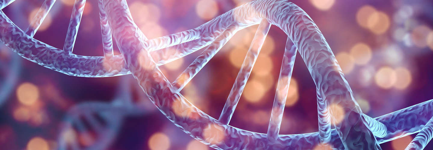 An illustration of strands of human DNA.