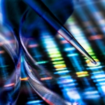Conceptual image illustrating DNA gene editing.