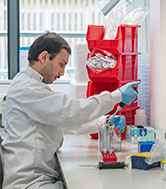 A scientist working in a lab.