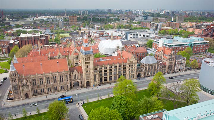 Aerial photo of university campus