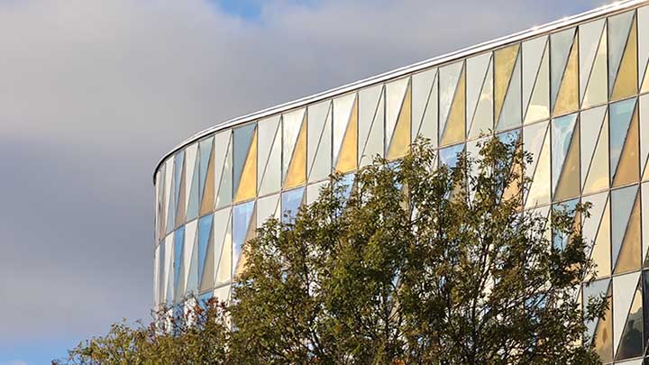 Exterior of Karolinska Institute building.